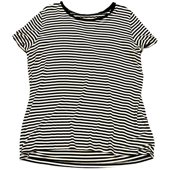 1X Black and White Striped Women's Top - Picture 1 of 8